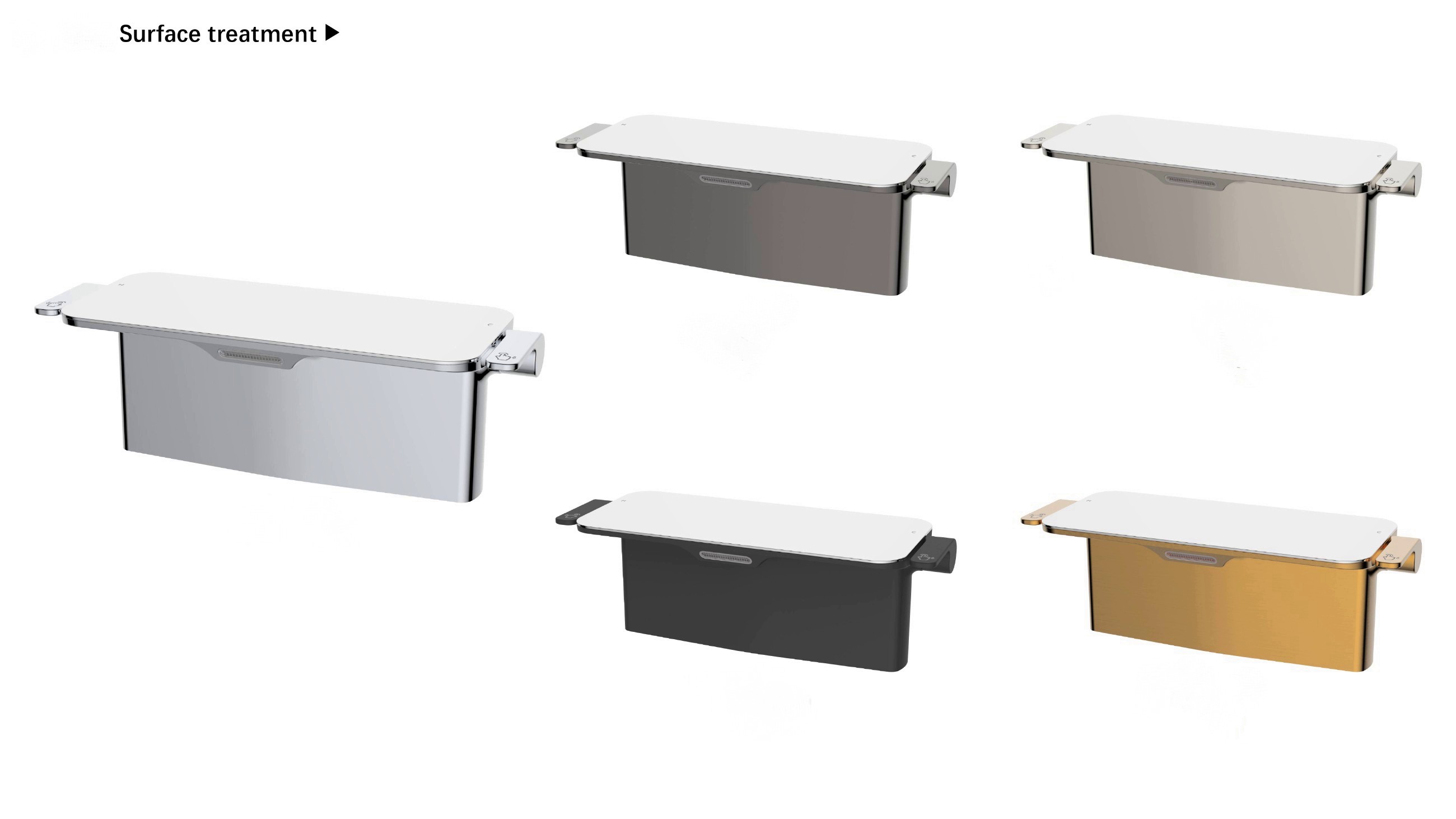 LED Indicator Light Brass Storage Shelving Basin Faucet Bathroom Faucet Saves Space