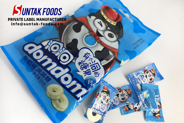 Sugar Free Original Milk Flavor Sour Mint Candy With Flow Pack Wrapped