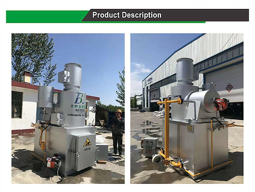 Animal Incineration in Industry Two Combustion Chambers for 750L/H Waste Treatment