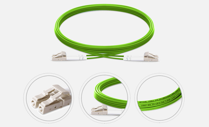 OM5 Multimode Duplex LC APC Fiber Optic Patch Cable 1Meter 100Gb