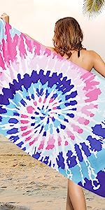 Microfiber Hippie Tie Dye Beach Towel