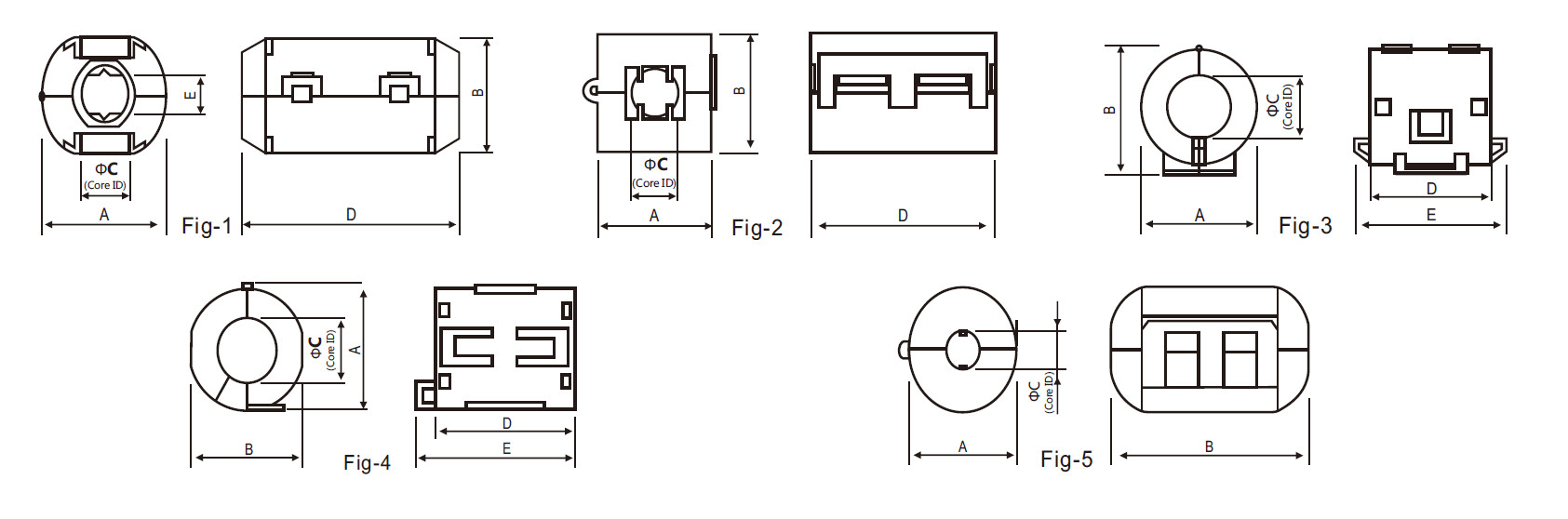 Magnetic Ferrite Cable Clamps 0.28-Inch ID 7mm Wires Clip-In Design with High Performance Magnetic Materials