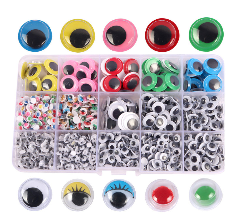 Multi-colored assorted colors plastic adhesive back sticky back googly eyes wiggly eyes for hobbies and kids DIY craft