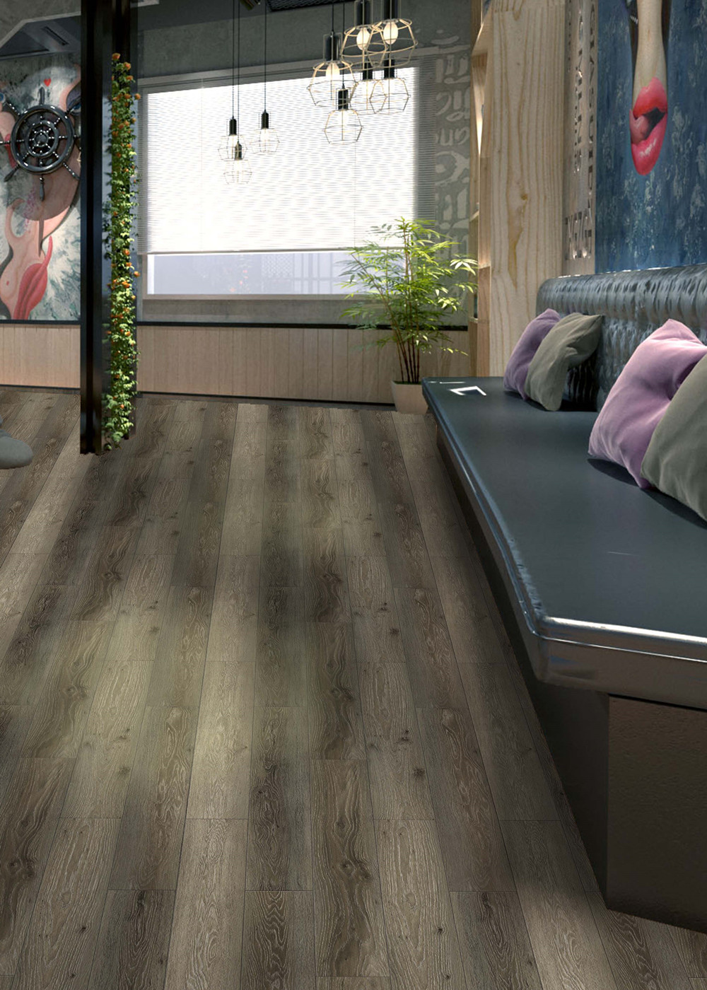 Waterproof Stone Plastic Composite Vinyl SPC Flooring Click Oak 1220mm GL-W7217-1