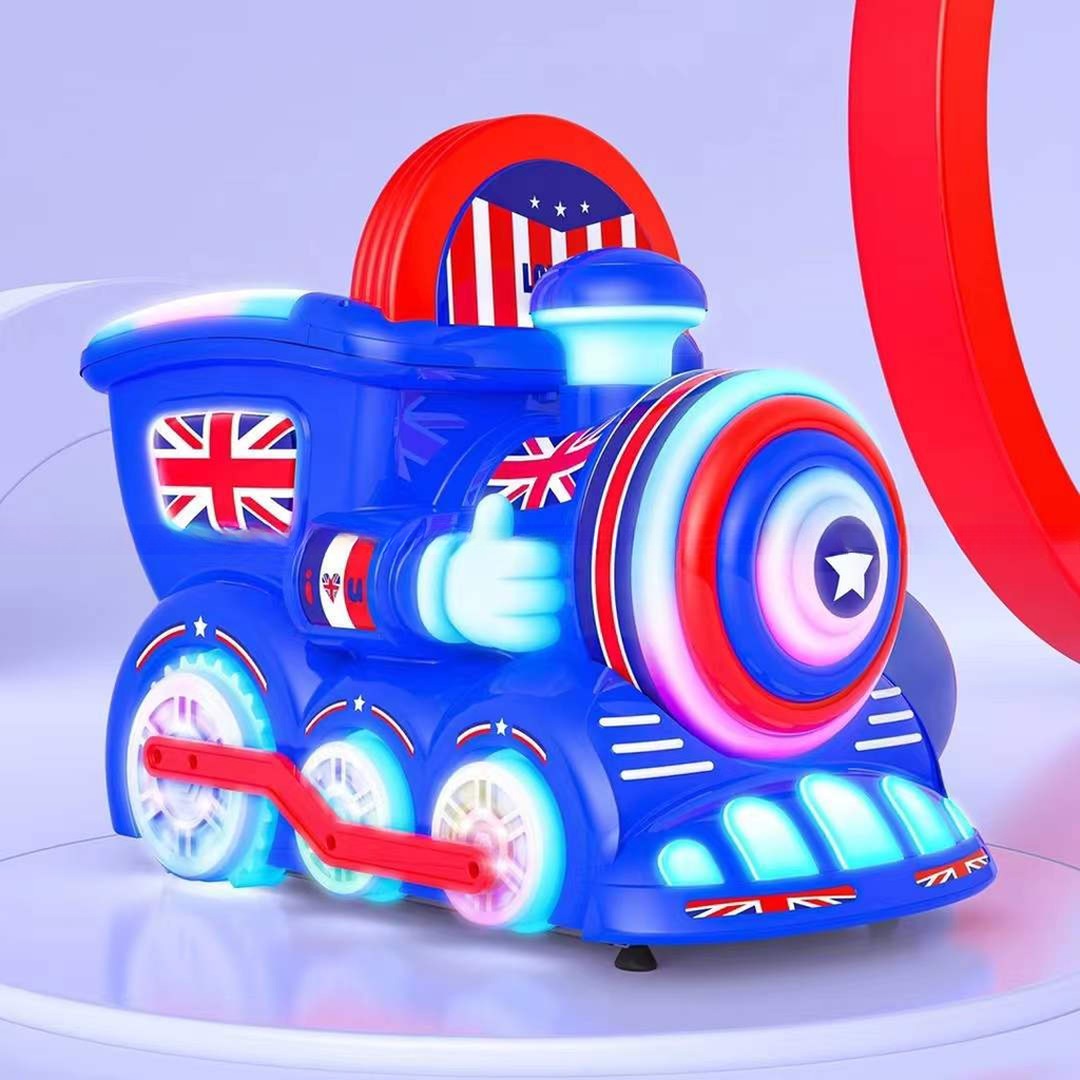 Happy kids british train coin operated kiddie rides for shopping mall