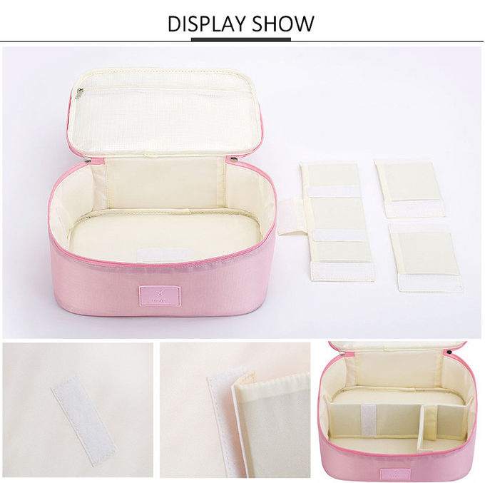 Wholesale Waterproof Large Capacity Cosmetics Makeup Bag With Dividers