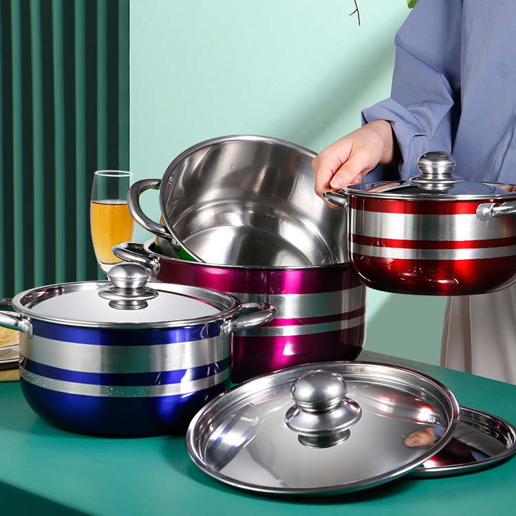 Kitchen Cookware Sets Non Stick Colorful Stainless Steel Sets Cooking Pots