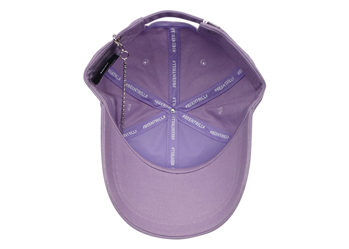 Pale lilac baseball cap cotton punk style metal tassels girlish color