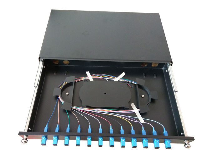 FTTB Network 1U Terminal Optical Fiber Cable 12cores Rack Mounted