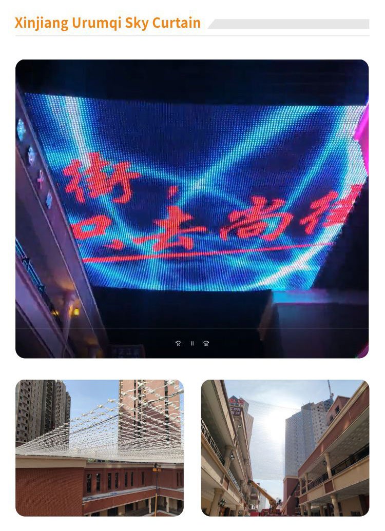 T20 Advertising Display LED Mesh Screen Flexible Transparent for Outdoor Building