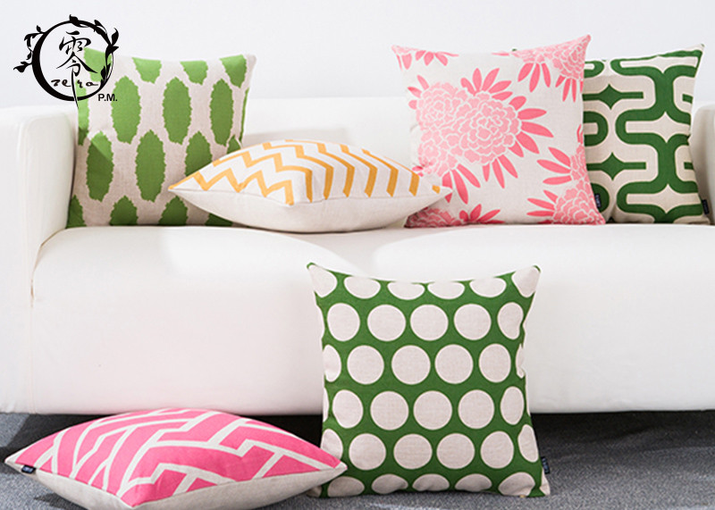 European Style Linen Square Throw Pillow , Cushion Cover Pillowcase Sofa Decorative Pillows