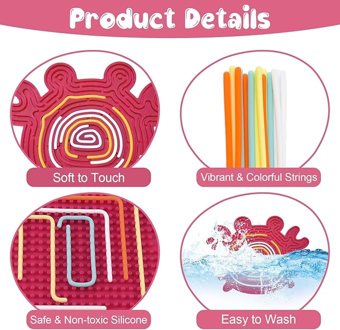 6 Colors Silicone Fidget Toy for Calming Focus and Stress Relief Sensory Activity Board