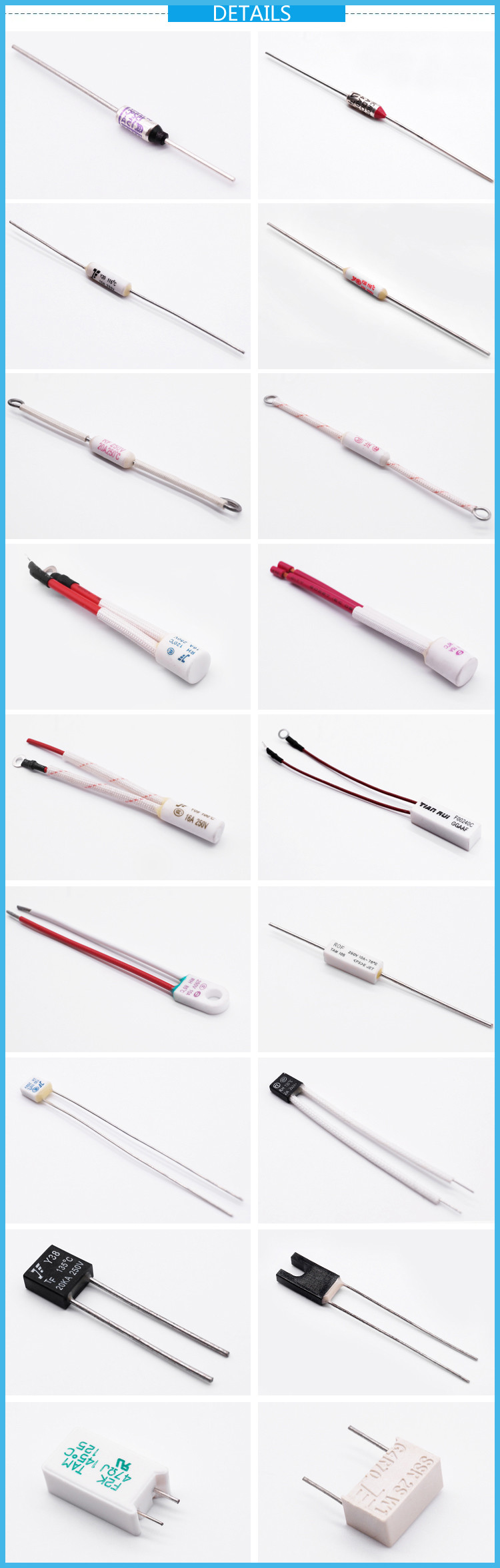 250V 172C Electrical Fusible Link Metal Housing MicrotempThermal Fuse