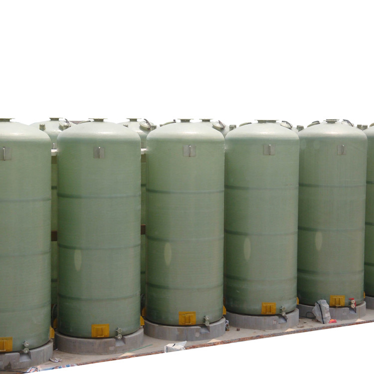 Water Pretreatment FRP Cylindrical Tank Horizontal Antiseptic Cross Wound