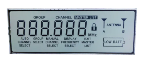 Monochrome 6 Digit 7 Segment LCD Display with 50 Pin Connector and 6 O'Clock Viewing Direction