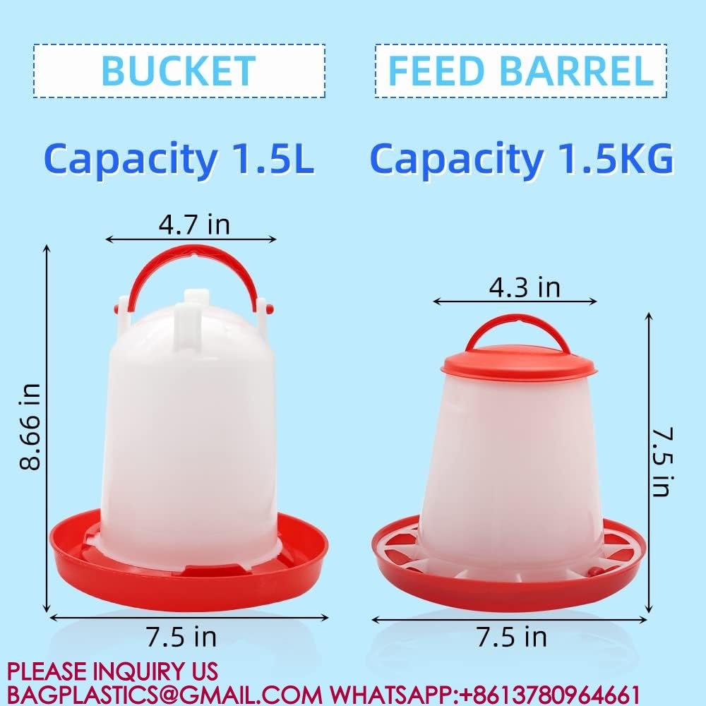 Chick Waterer For Poultry Duck Quail Hanging Poultry Plastic Containers For Outdoor Water