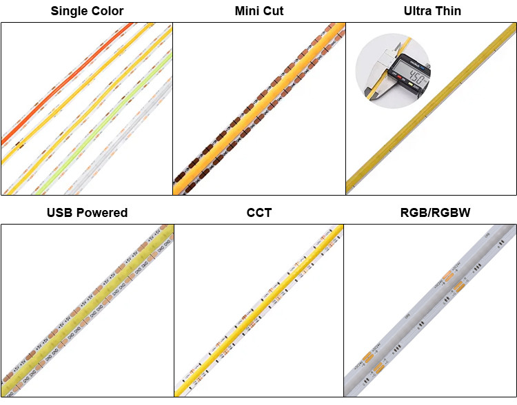 R G B W Dimmable LED Light Strips COB Long Interior Exterior For Ceiling