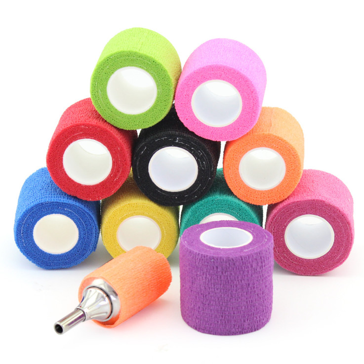 Non Woven Self Adhesive Tape Tattoo Elastic Cohesive Bandage Cover Wrap Grips Tape