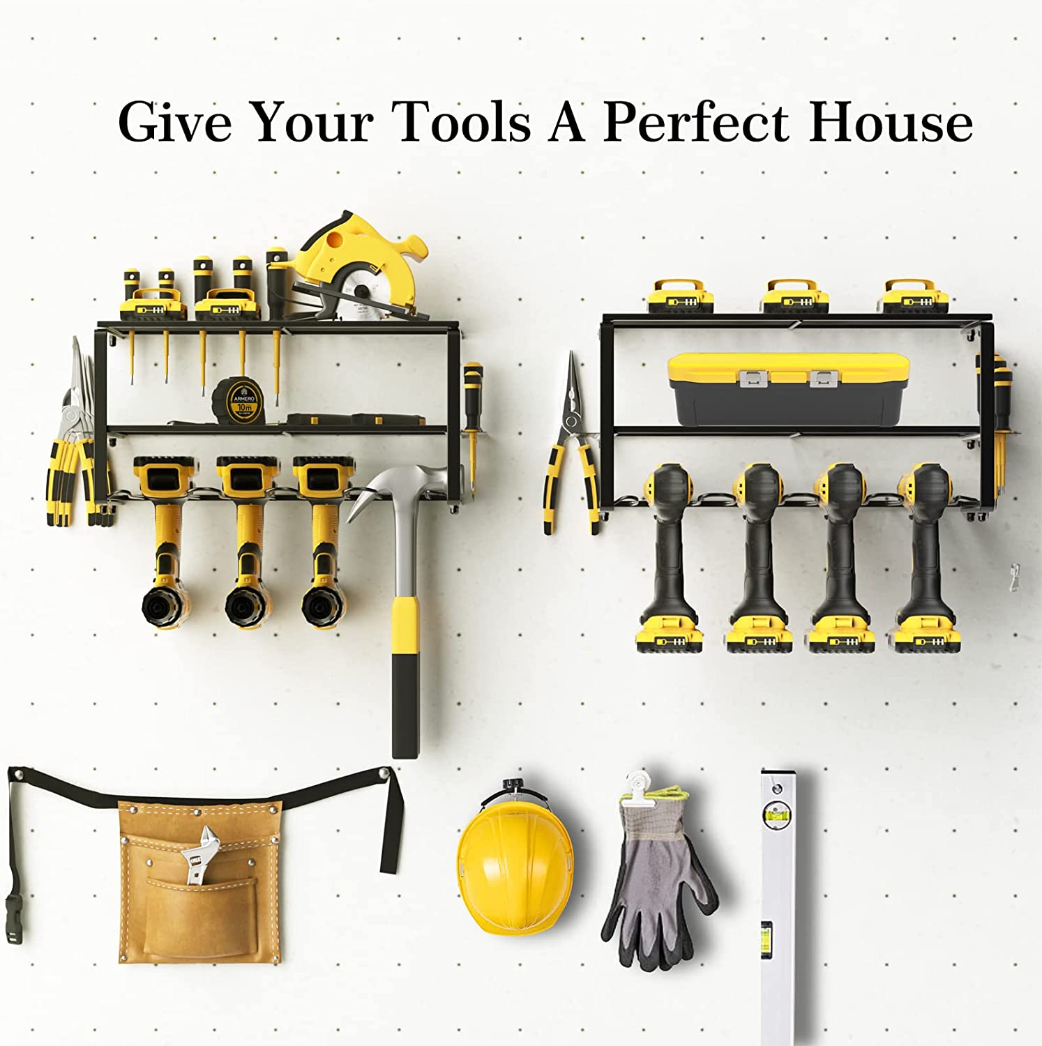 Wall Mount Electrician Tool Rack for Cordless Drill Classification Non-folding Rack