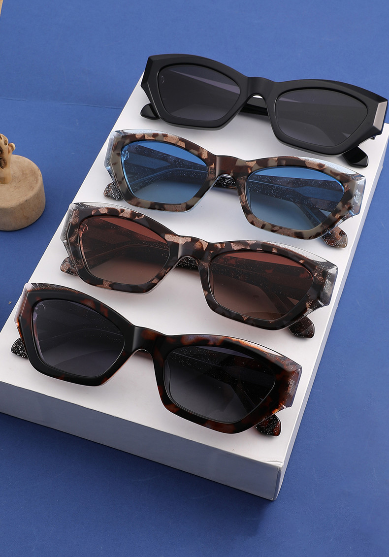 Cateye Polarized Sunglasses For Women Men Fashion Narrow Acetate Frame 51mm