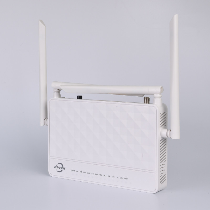 2VOIP 4GE 1USB CATV 2.4G 5G 5DBI WIFI XPON Dual Band ONU