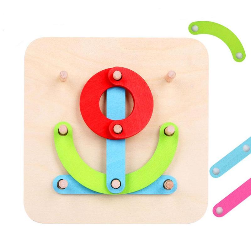 Nail Board Puzzle Montessori Geometric Wooden Early Toy Toy Jigsaw Board Game Child Education Educational Wood Education