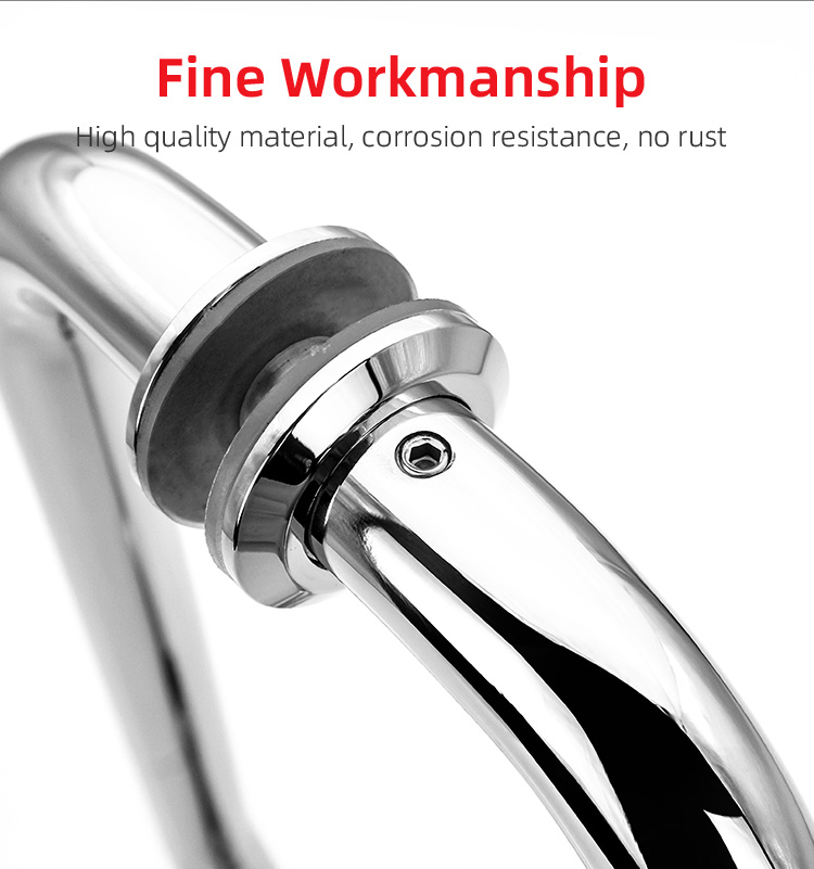 Sleek Design 24 Inch Round Glass Door Handle Stainless Steel 304 for Bathroom Doors