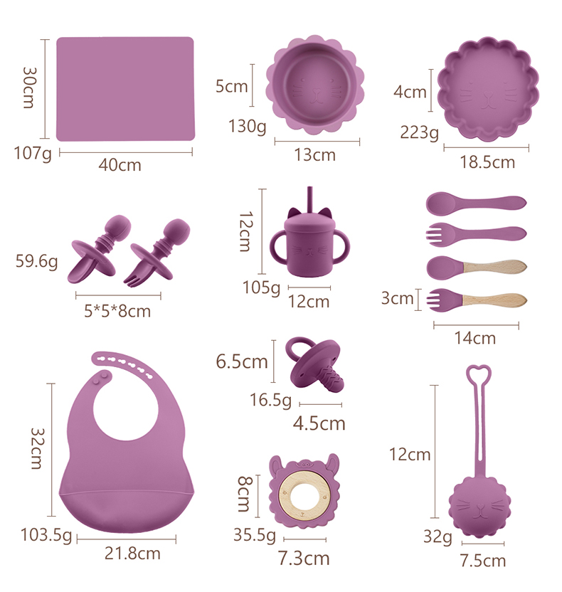 Non Toxic Silicone Baby Feeding Set silicone dummy holder Silicone Bib And Plate Set With Customize Logo