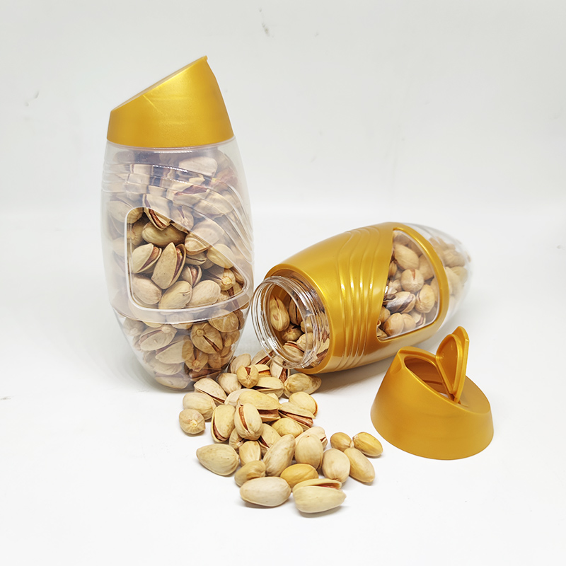 Small Candy Nut Food Grade PET Plastic Packing Jar With Pop Top Lid