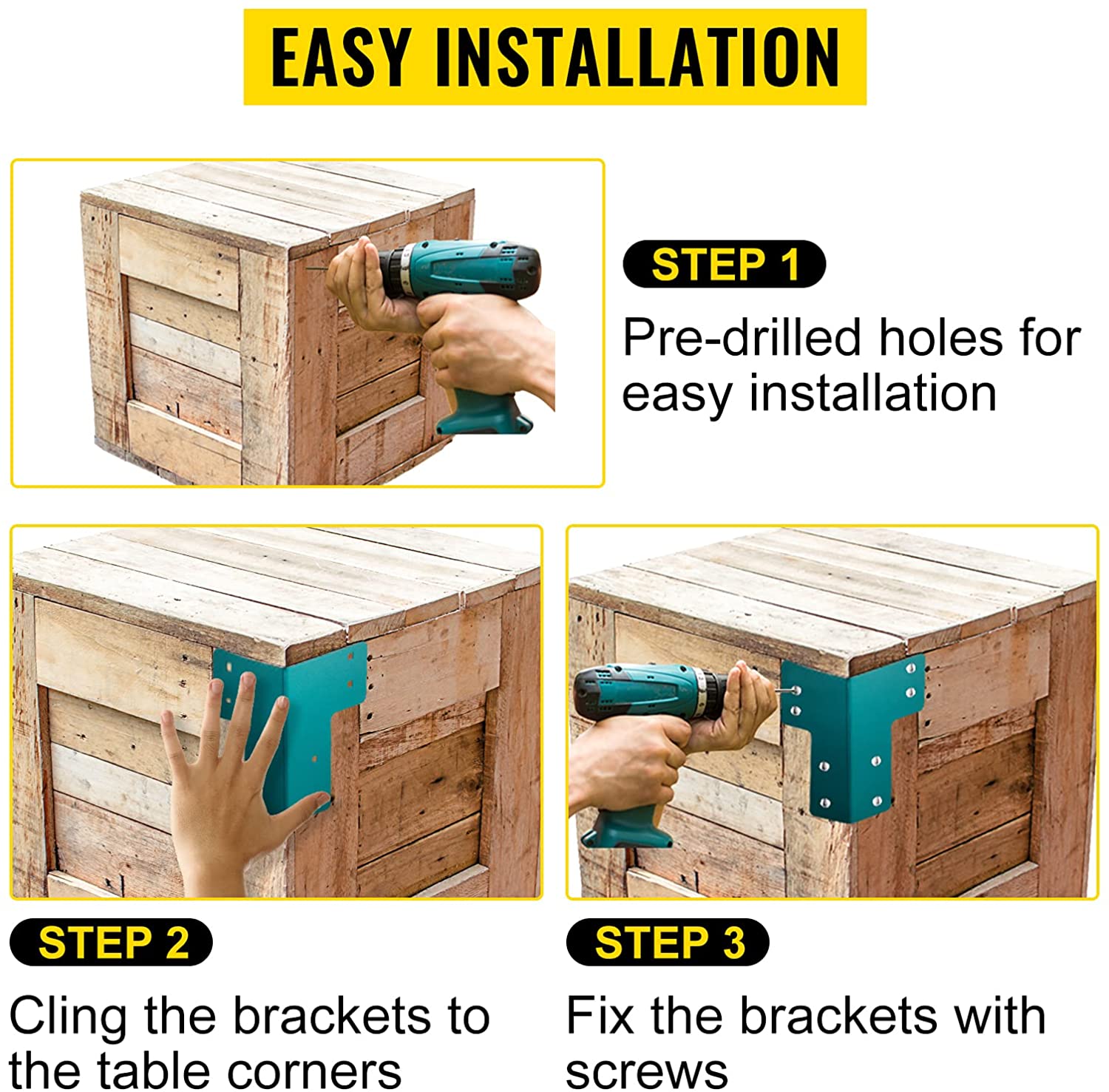 Plating Wood Frame Bracket for Heavy-Duty Deck Edge Work Bench Support Standalone