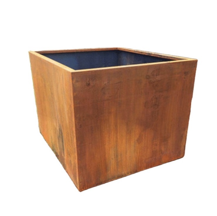 72" modern outdoor tree planters corten steel knocked down pot customized giant