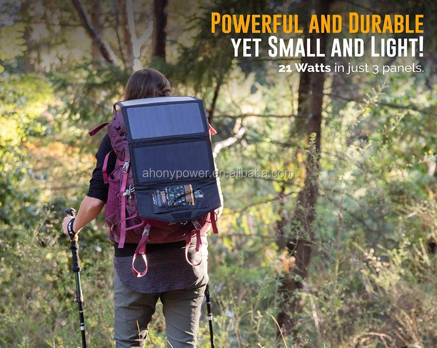 21w Mobile Solar Panel Charger small mini folding solar panel Integrated USB Mobile Phone Solar Charger