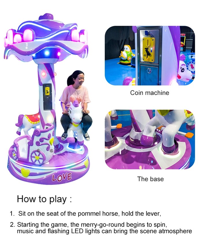 Swing Electric Kiddy Ride Machine Three Sweetheart Carouse