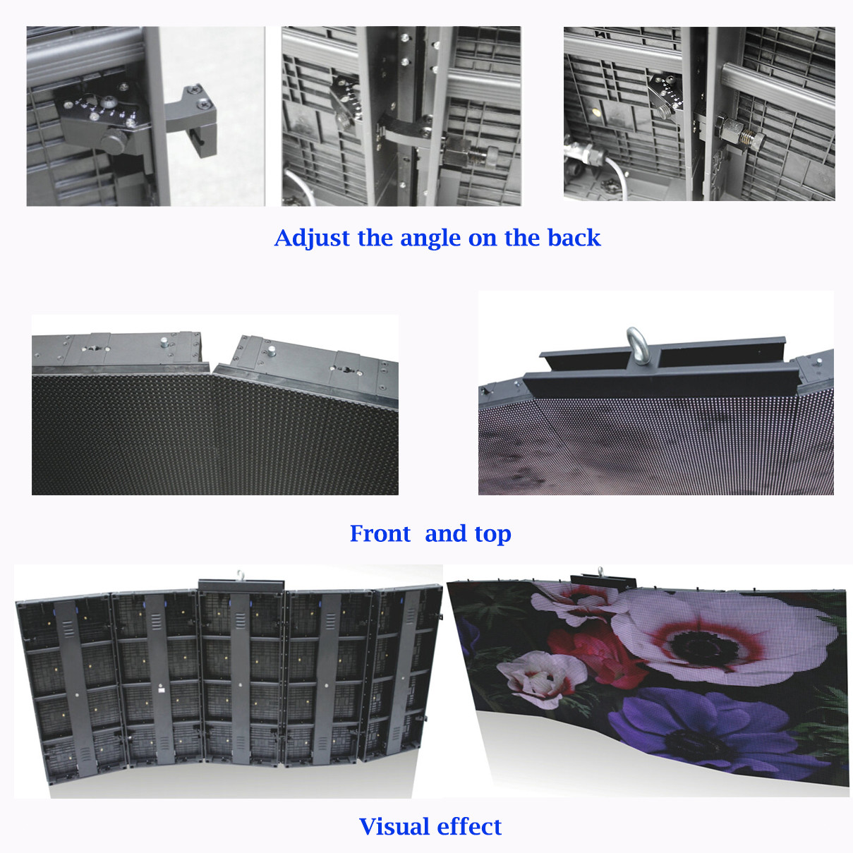 Flex Curved Portable LED Video Wall Display Hire , Big LED Panel Screen Outdoor