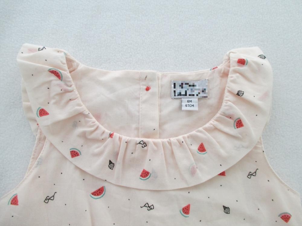 Girl Woven Cotton Voile Dress Whole Lining Peter Pan Collar