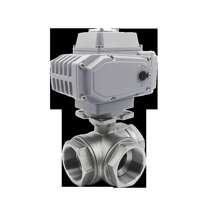 Pneumatic Three-Way Threaded Ball Valve For Industrial Fluid Control And HVAC Systems