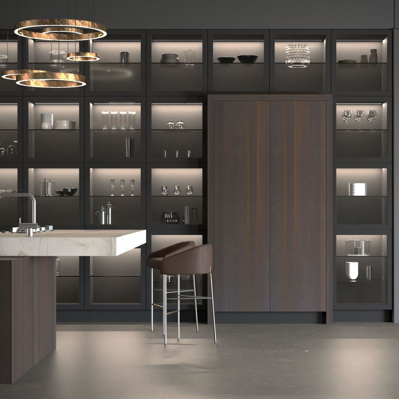 Kitchen Furniture Luxury Wooden Wall Hanging Smart Custom Home Modular Kitchen Cabinet Modern Design