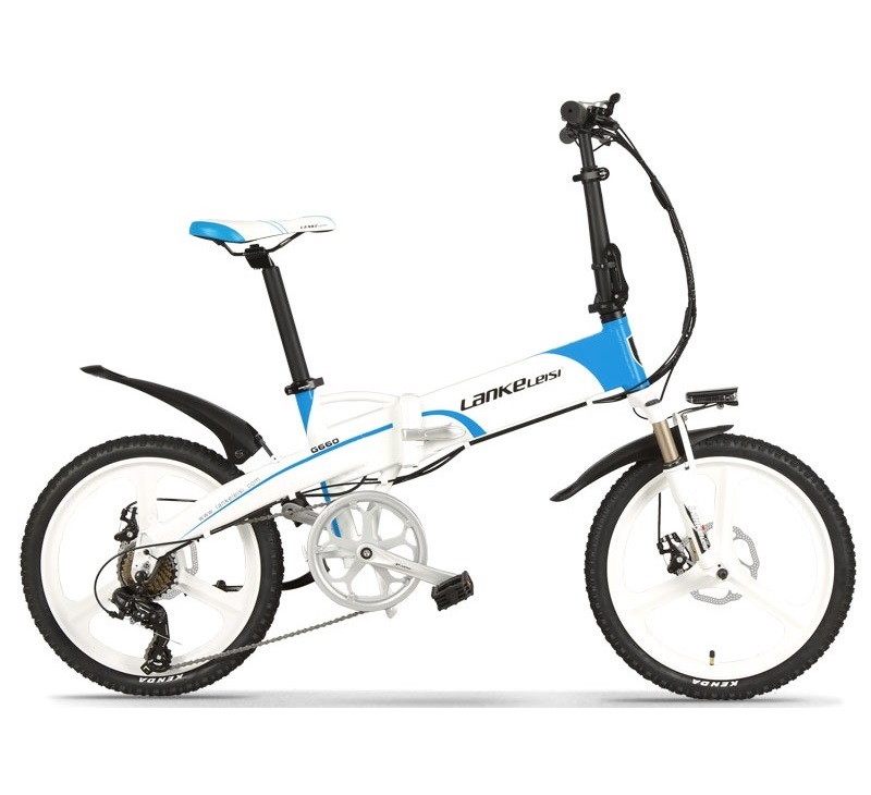 CE 20 Inch Foldable Electric Bike With Removable 48V 10AH L G Lithium Battery