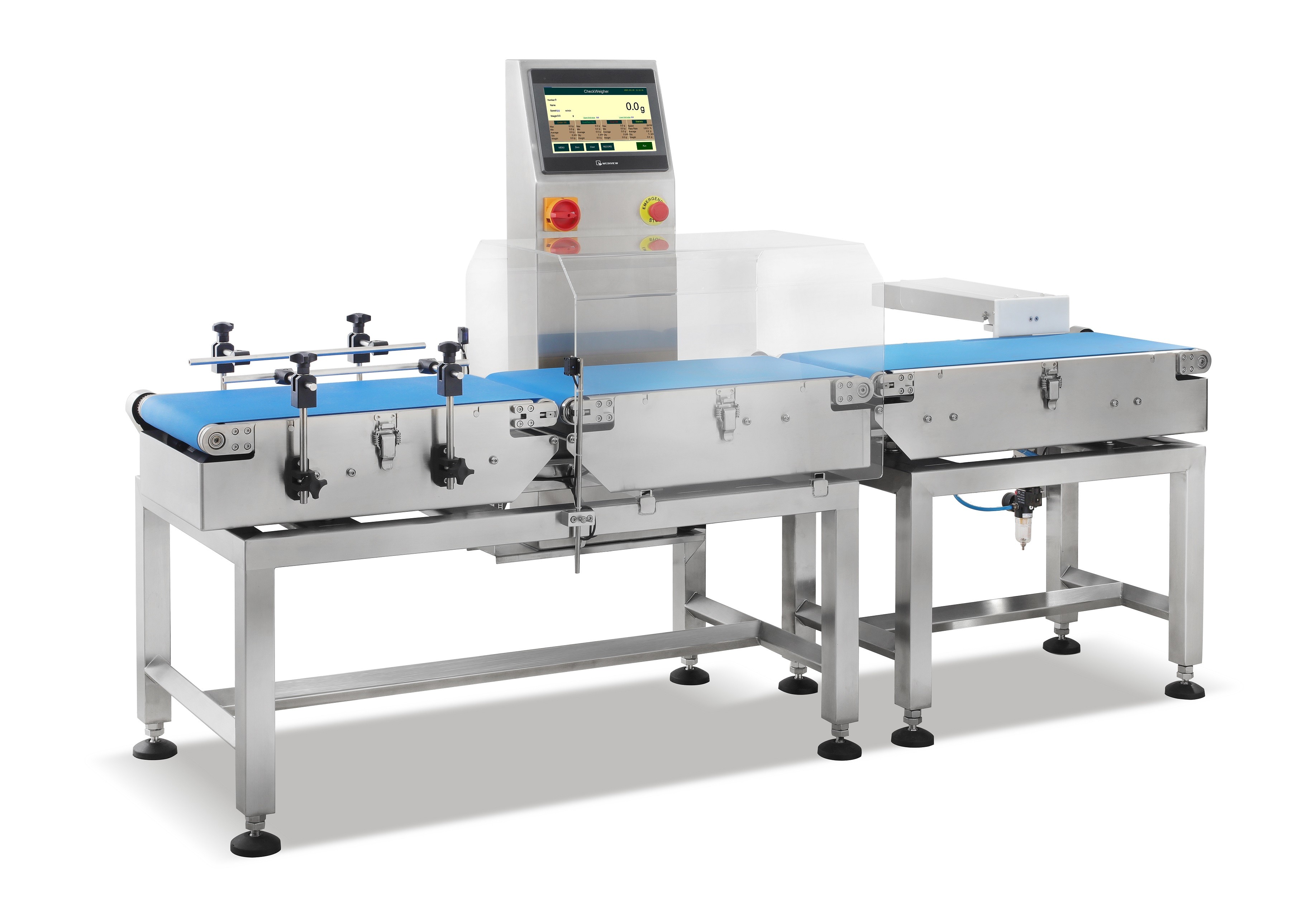 Conveyor Belt Check Weigher Machine Air Blower Swing Arm Pusher