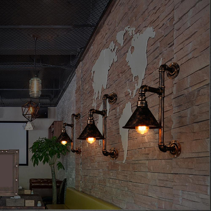 Water Pipe Wall Light Edison Bulb Fixtures E27 Bulb Wall Lamp Ce Rohs Certification