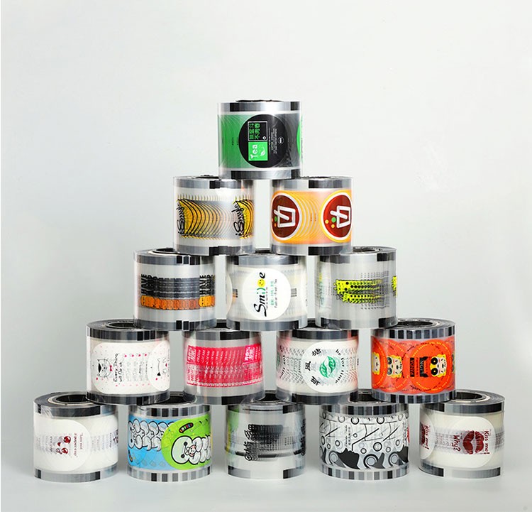 BOPP/CPP Laminated Plastic Roll Film Custom Bubble Tea Lid / Printing Cup Sealing