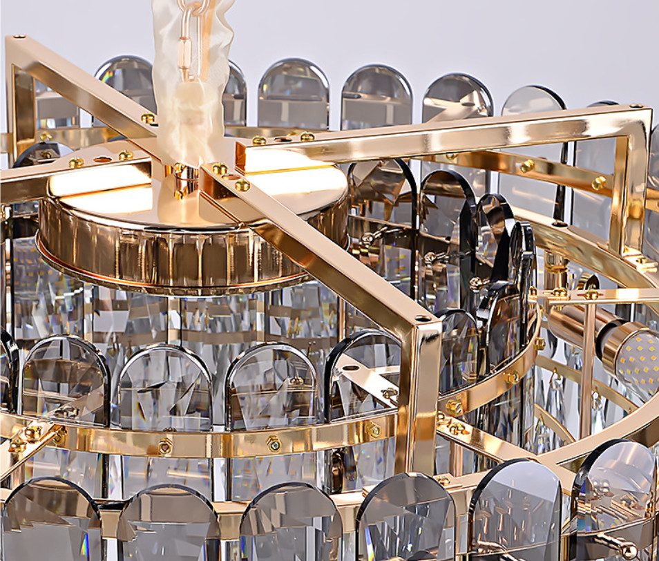 Translucent K9 Crystal Grand Chandelier E14 Hotel Ceiling Light