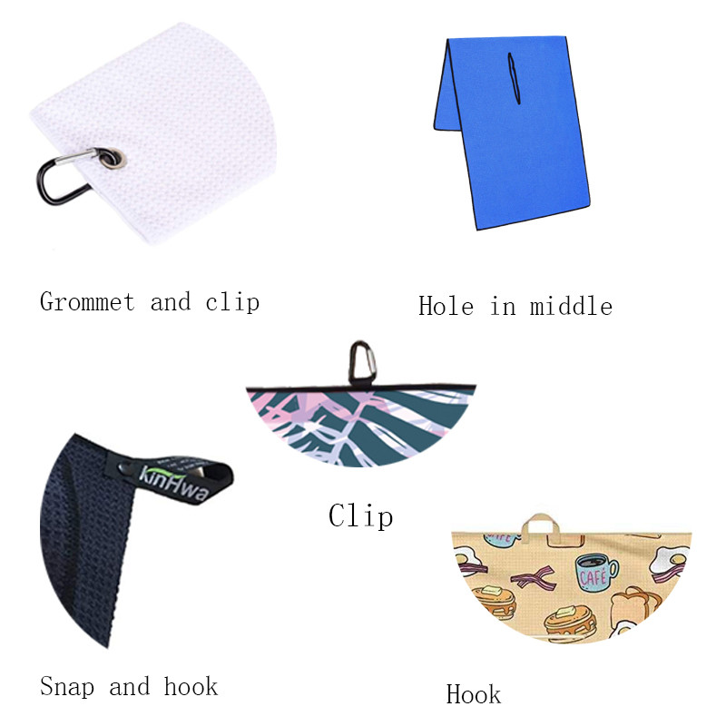 Microfiber Waffle Soccer Ball Beach Towel Blank Golf Towels With Grommets
