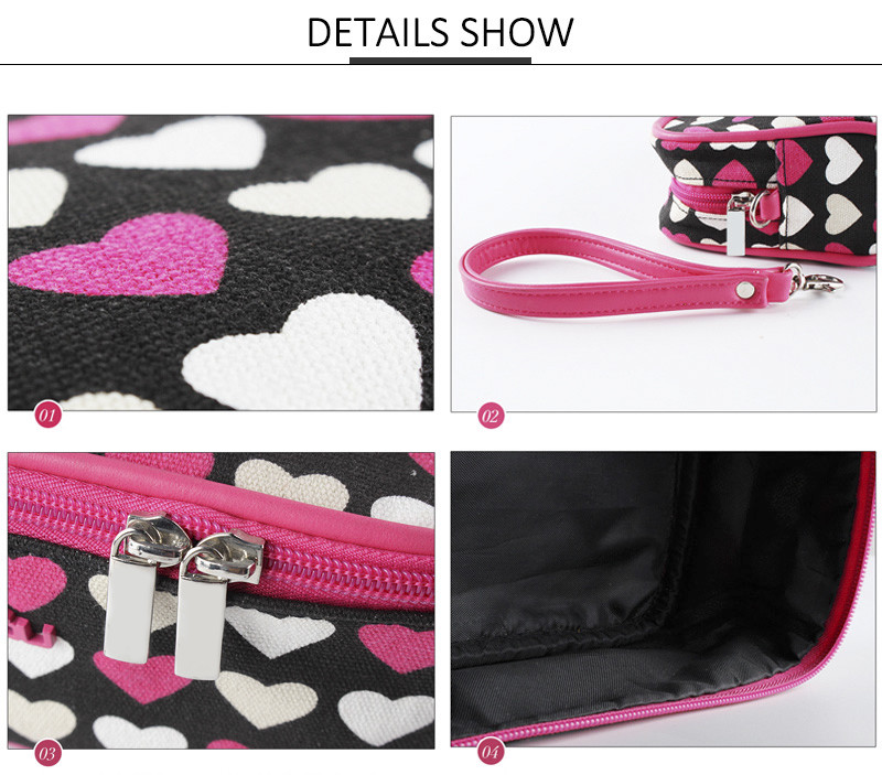 Zipper Canvas Cosmetic Bag Set