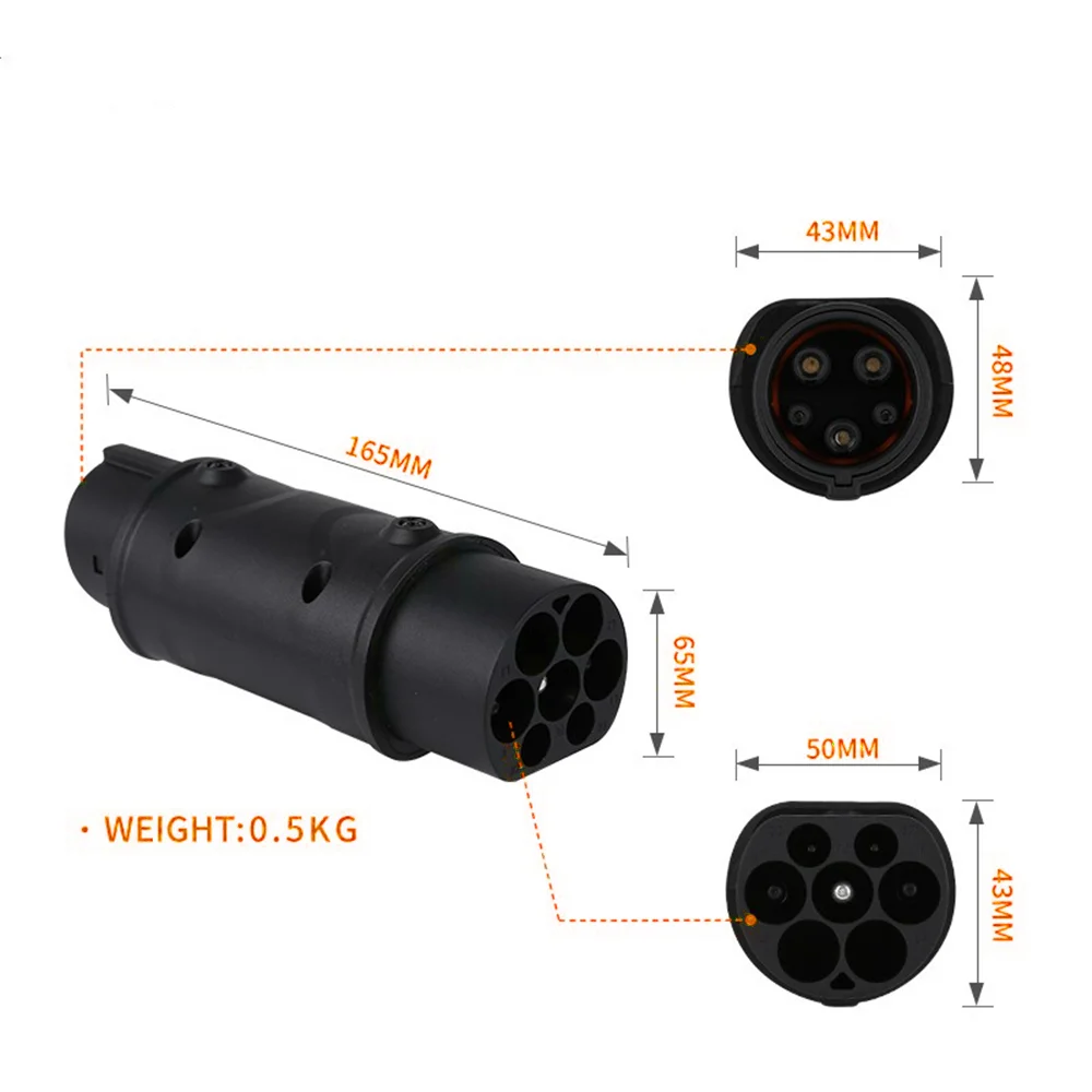 32A Single Phase EVSE Adapter Type 2 To Type 1 J1772 To IEC62196 Adapter