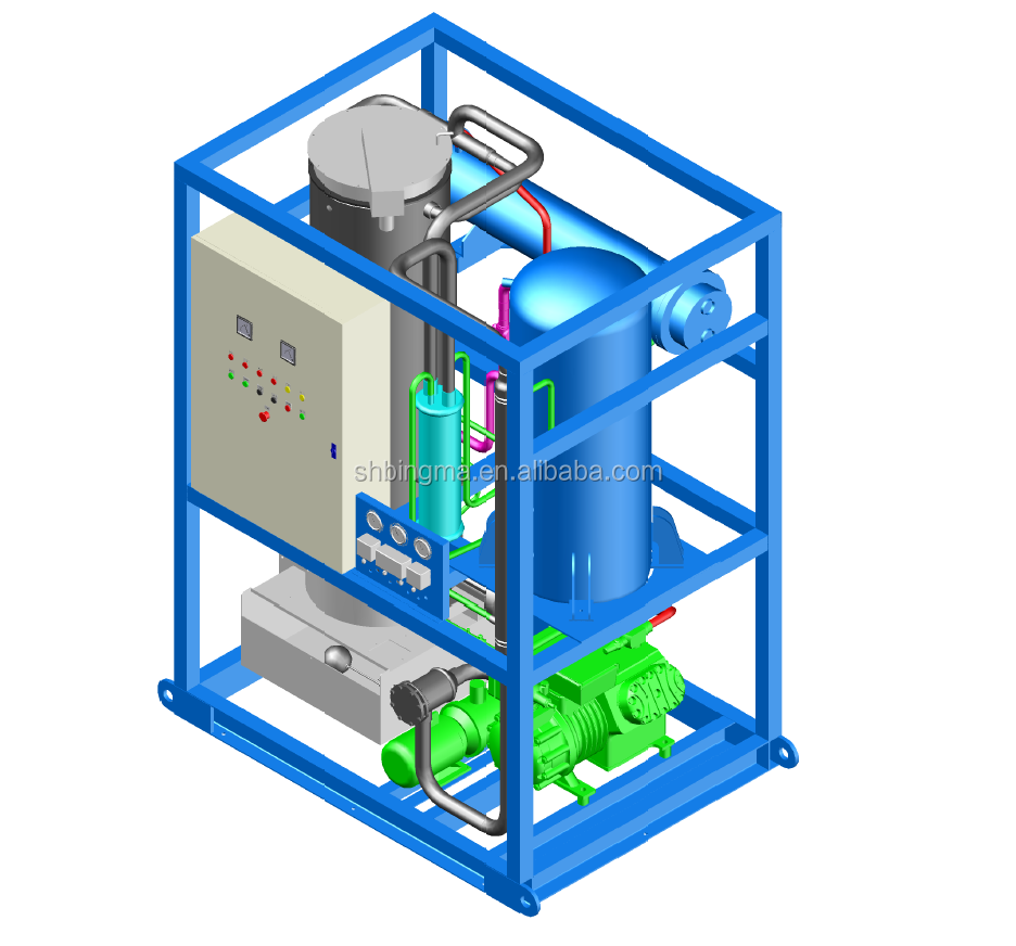 Industrial Hot Ice Machine with 2 Tons Tube Ice Capacity and 2460*1575*1850mm Size