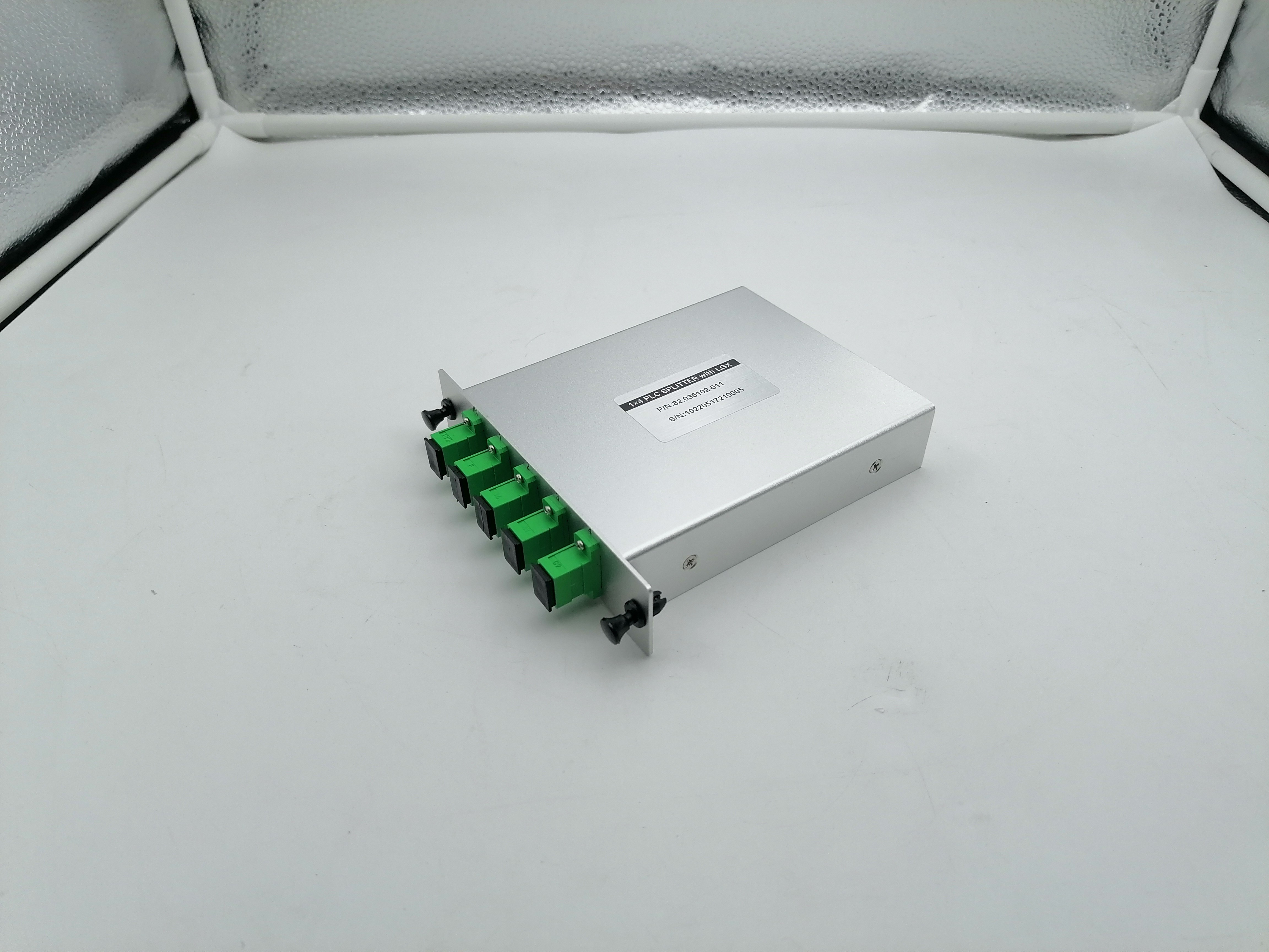 1x4 SC APC Optical PLC Splitter Metal Case LGX Cassette For CATV FTTH