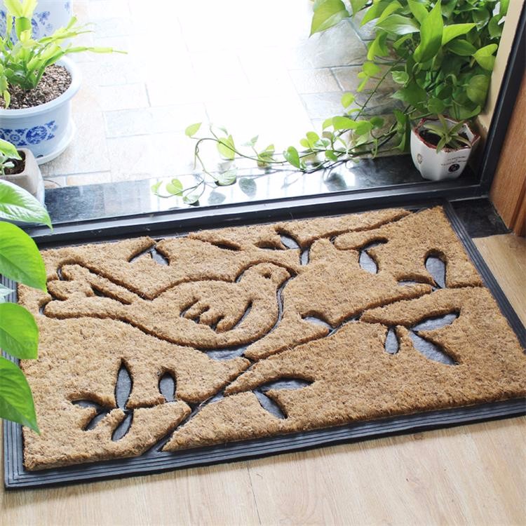 60*90cm Coir Entrance Matting , Custom Size Coir Door Mats Shaggy Pattern