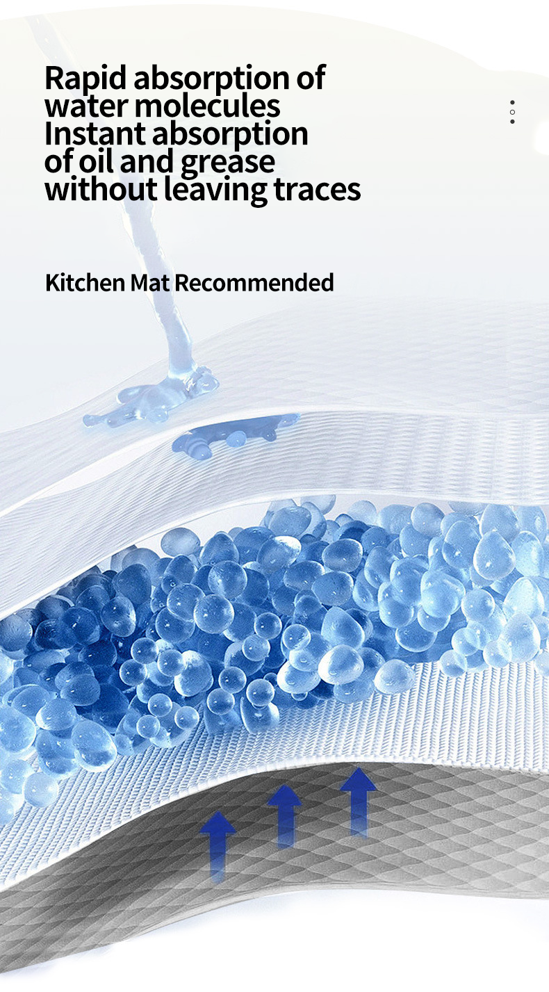 Simple Flower Kitchen Mat Absorbent and Wear-Resistant Long Strip Carpet for Household