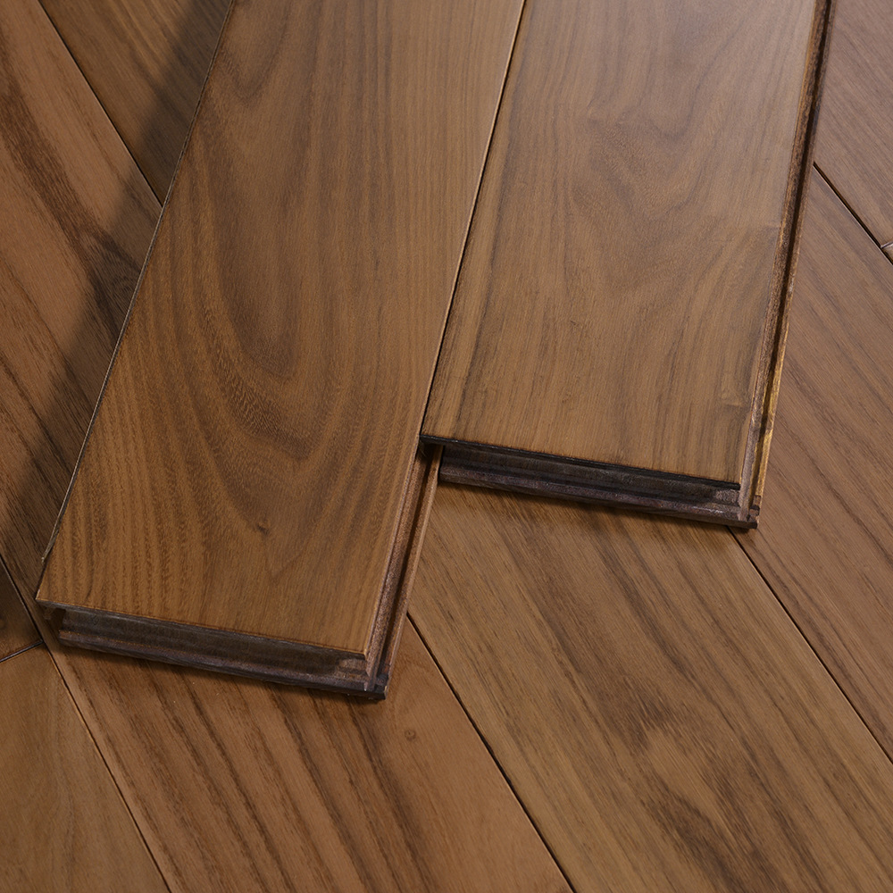 Length 1900/1860/2200/RL mm Brushed Wood Flooring in White Washed Oak Maple and Walnut
